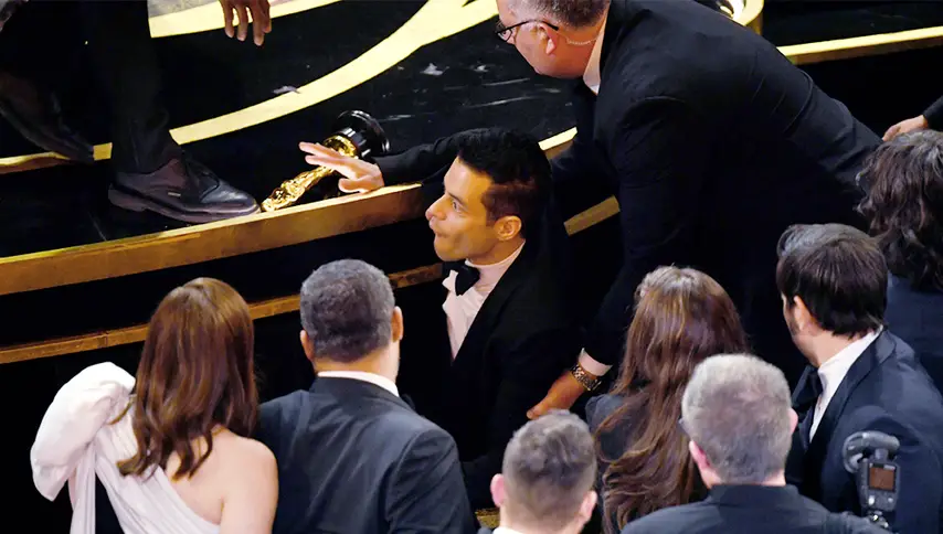 Rami Malek Falls